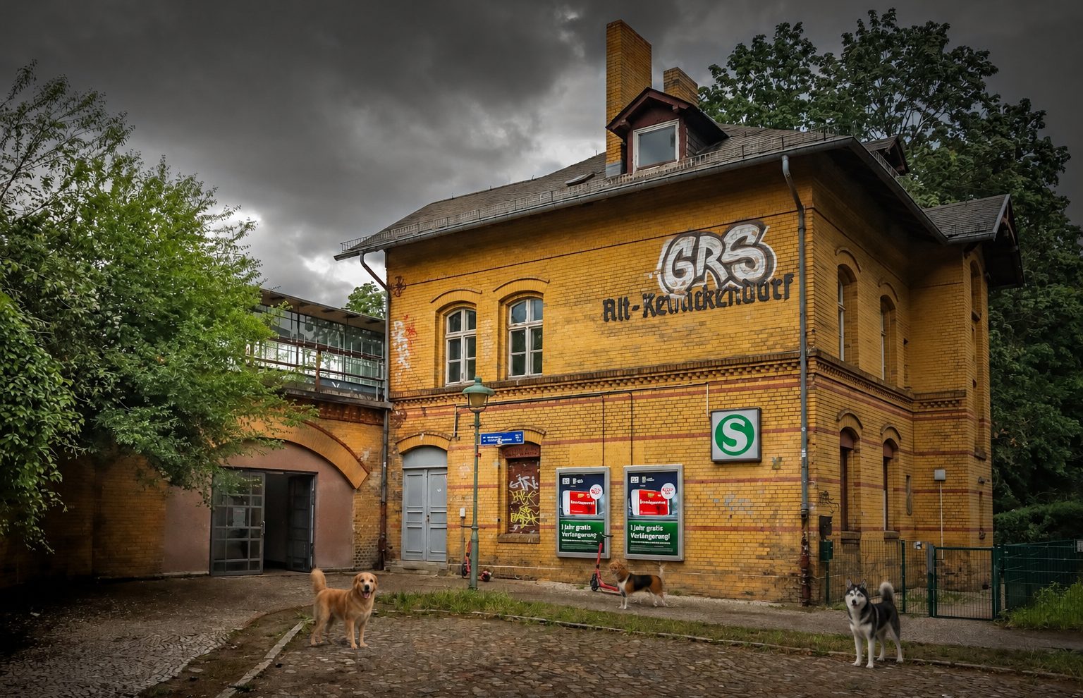 Hunde auf dem Platz in Alt-Reinickendorf